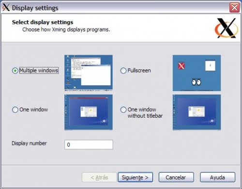 Configuración de Xming