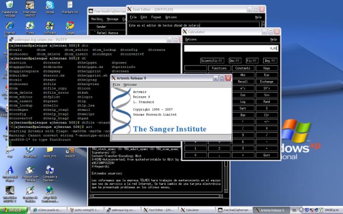 Ejecutando aplicaciones gráficas de Solaris (dtpad, dtcalc, dtmail) en Windows